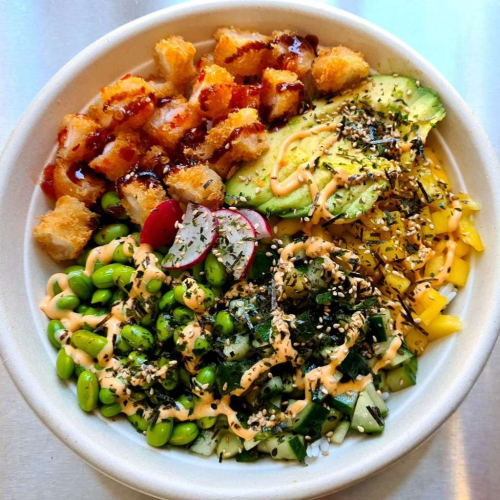 Poke bowl garnalen