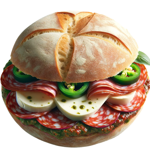 Broodje picante rundersalami met huisgemaakt brood