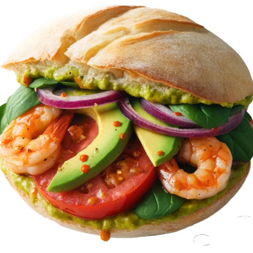 Gambereti met huisgemaakt brood