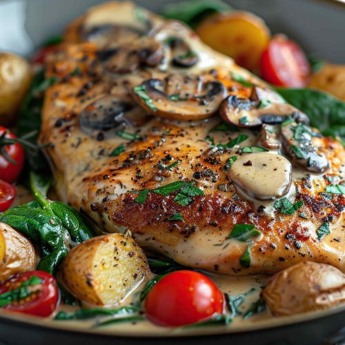 Pollo di funghi porcini