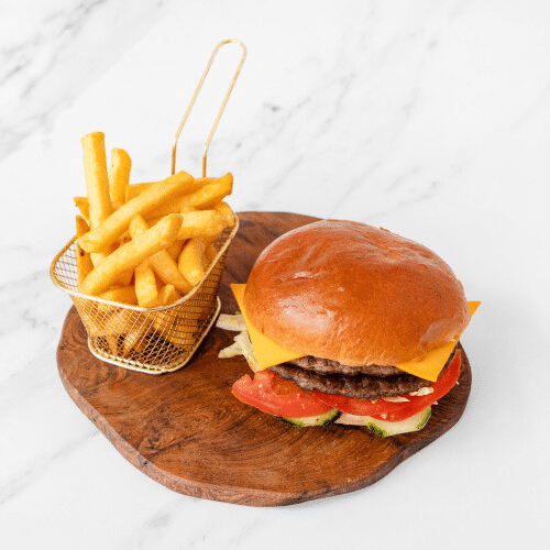 Dubbele quackburger menu