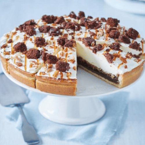White chocolate nutty cheesecake