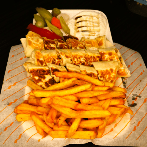 Kip shoarma schotel double