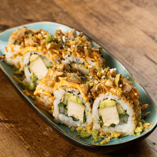Spicy wasabi chicken roll