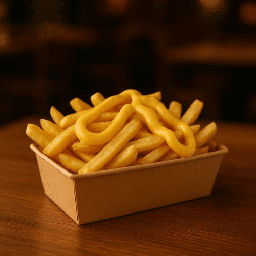 Friet met kaas groot