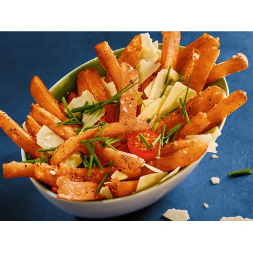 GARLIC CHEESE SWEET POTATO FRIES