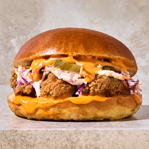 Veg chicken 'n slaw bun
