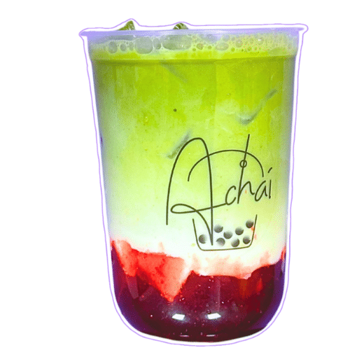 Strawberry matcha latte