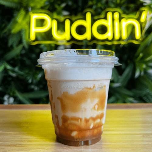 Iced caramel latte
