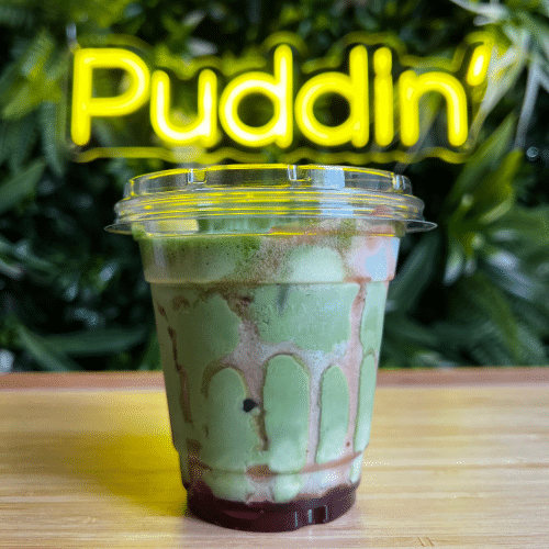 Iced strawberry matcha