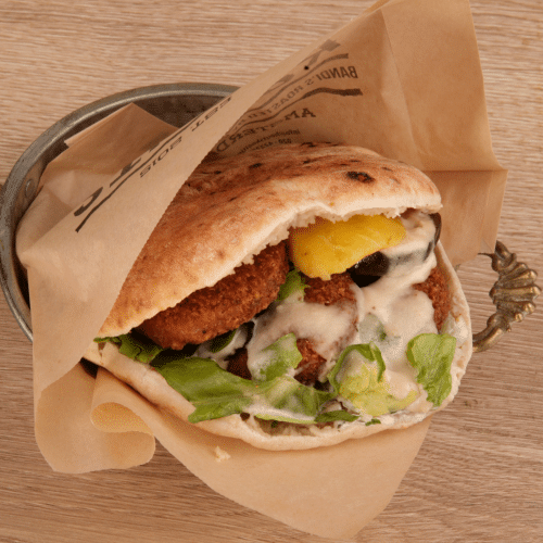 Pita falafel met mango
