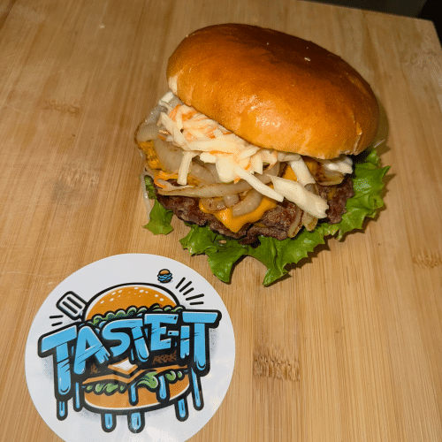 Blue cheese double smashburger