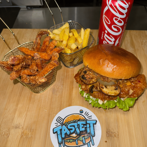 Truffel crunchy kipburger menu