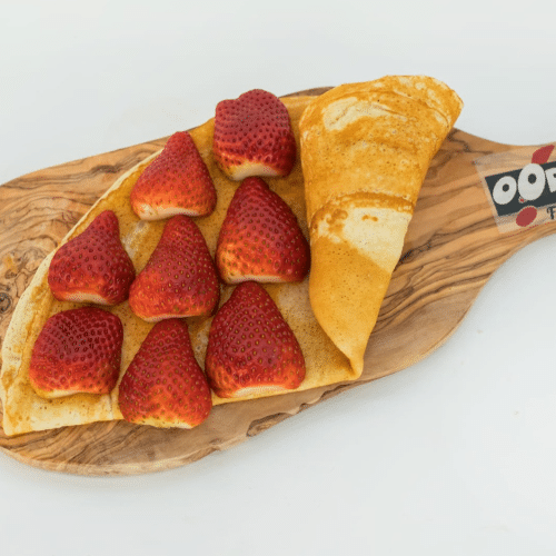 Pannenkoek nutella en aardbei