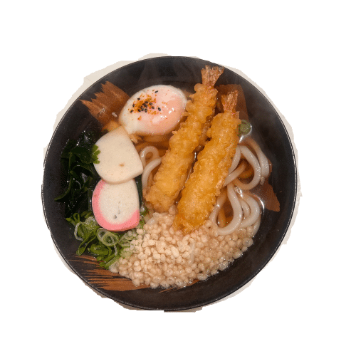 Udon soup with tempura shrimp