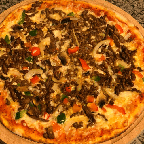 Pizza Vulcano shoarma lamsvlees