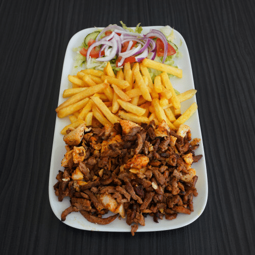 Shoarma en kipfilet schotel