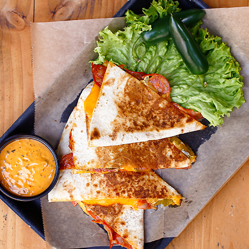 Flaming quesadilla