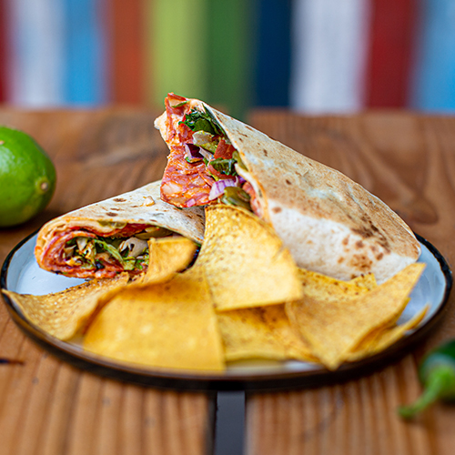 Spicy chorizo wrap