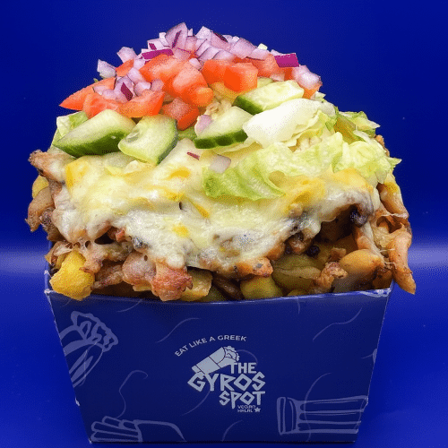 Kapsalon à la Greek halal gyros