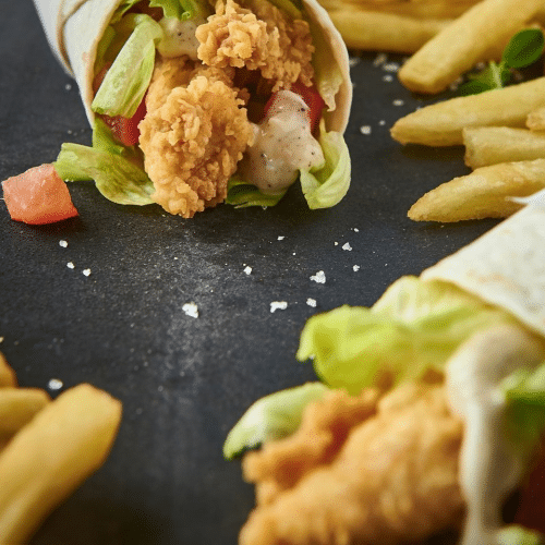 Wrap crispy chicken filet