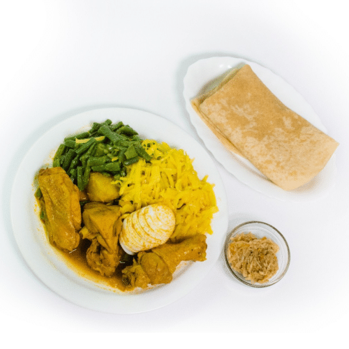 Roti kip kluif (karbonade met drumstick)