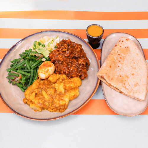 Roti met hete kipfilet, pittig