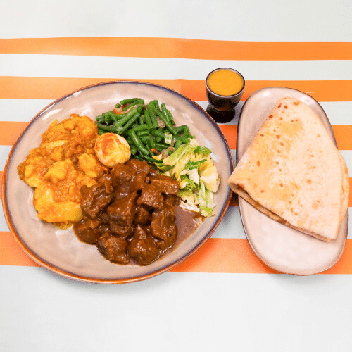 Roti met kerrie lamsvlees