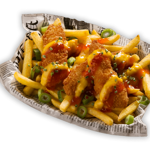 Loaded fries crispy chicken