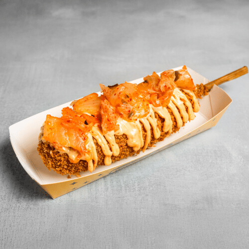 Kimchi corn dog