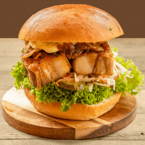 Pork belly burger
