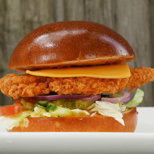 Spicy chicken cheeseburger