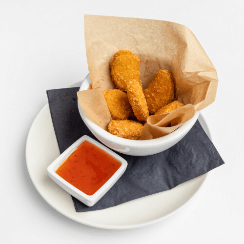Vegan no-chicken nuggets