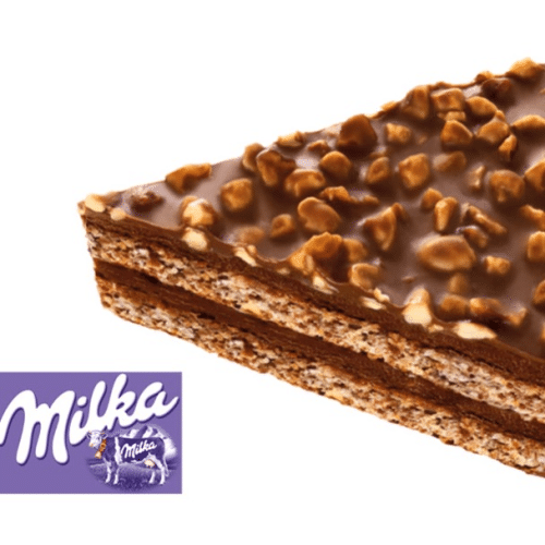 Milka choco and almond cake