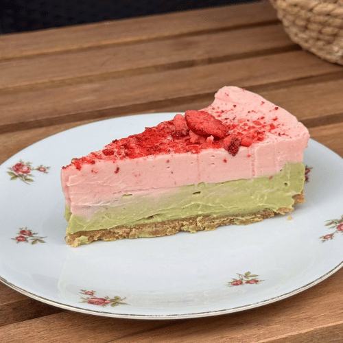 Strawberry matcha cheescake
