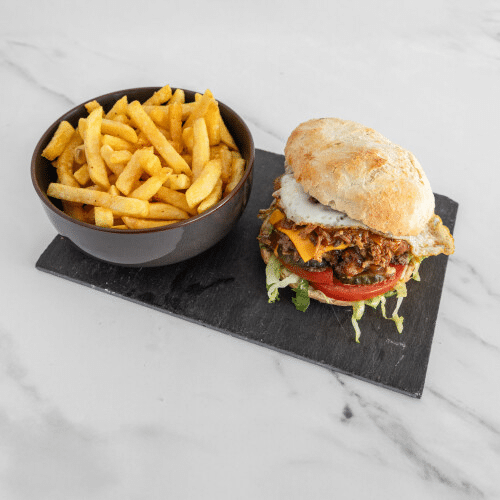 Saté burger menu