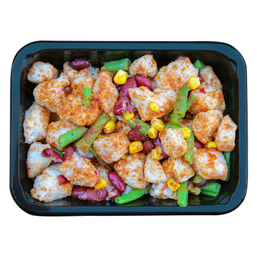 Kipfilet met sperziebonen en bruine bonen