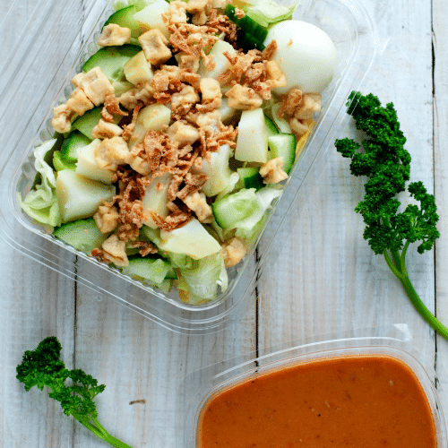Gado-gado met longtong en ei