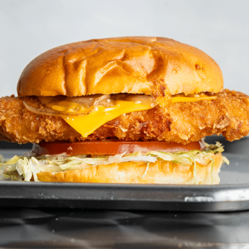 Mess hot and spicy chicken burger