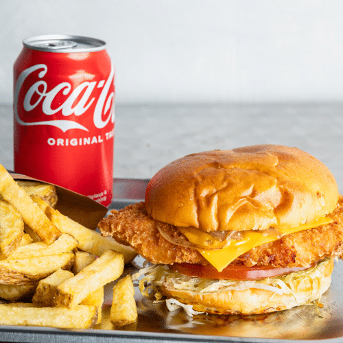 Mess hot and spicy chicken burger menu