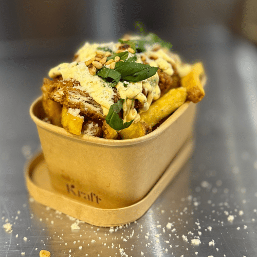 Juicy chicken loaded fries