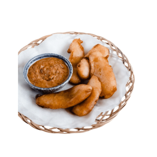 Gebakken banaan met pindasaus