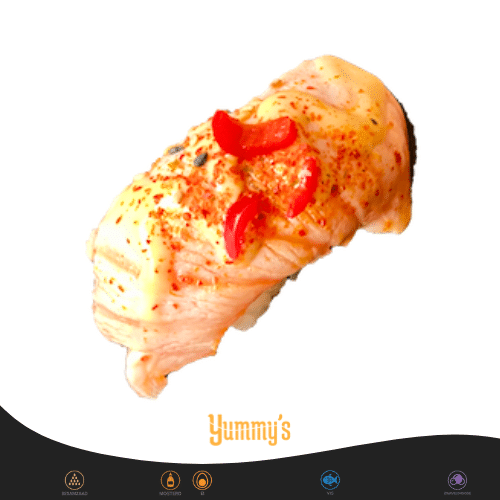 Nigiri spicy flaming zalm