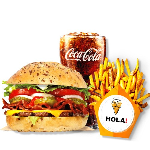 Bacon cheese burger menu
