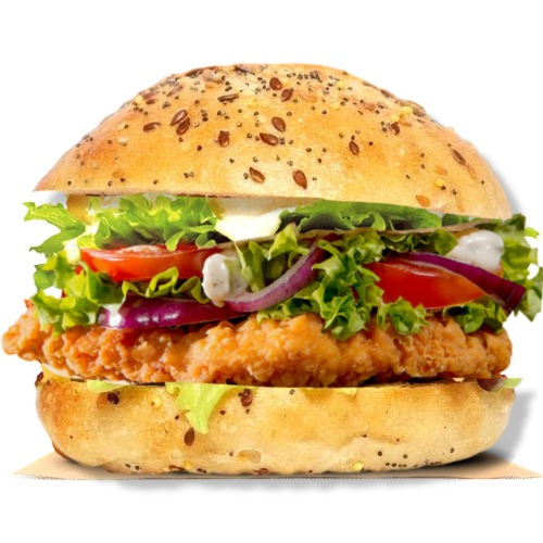 Crunchy kip piri piri burger