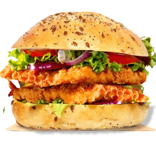 Double crunchy kipburger
