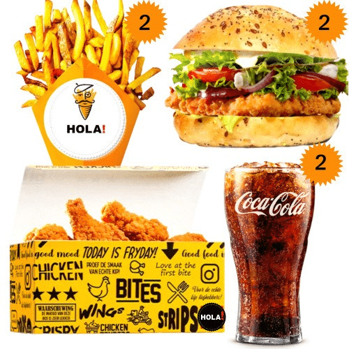 Family burger box menu voor 2