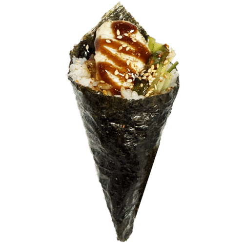 Grilled hamachi temaki