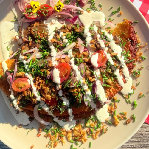 Aardappelpannenkoek met varkensstoofpot (Placek po Zbójnicku)