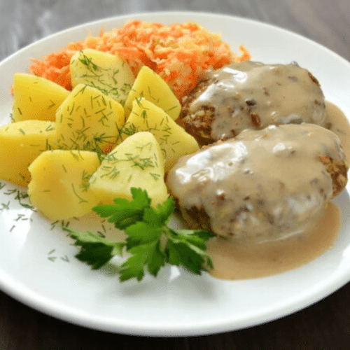Gehaktballen met champignonroomsaus